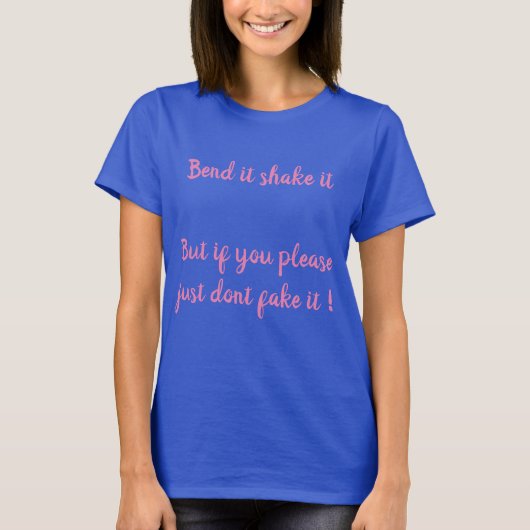 Grappig bericht logo roze tekst ontwerp met patroo t-shirt (Voorkant)