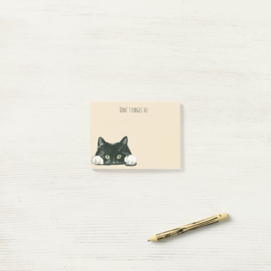 grappig bericht over zwarte kat post-it® notes (Op bureau)