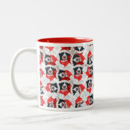 Grappig Bernese Berghond Kerstpatroon Tweekleurige Koffiemok