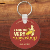 Grappig beroep op de Banana Pun Cute Valentijnsdag Sleutelhanger (Voorkant)