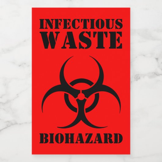 Grappig besmettelijk afval Biohazard Halloween Voedselcontainer Etiket (Enkel label)