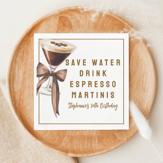 Grappig Bespaar Water Drink Espresso Martinis Verj Servet