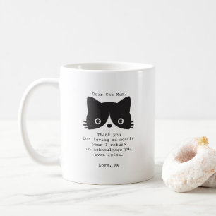 Grappig Beste Cat Mam Black White, gepersonaliseer Koffiemok