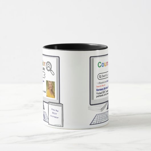 Grappig Beste Counselor Zoekresultaat met Foto Mok (Midden)