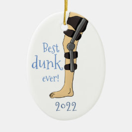 Grappig beste dunk ooit! Basketball Knee Brace Keramisch Ornament