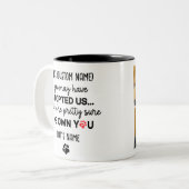 Grappig Beste Kat Gezegde, Aangepaste 4 Kat's Foto Tweekleurige Koffiemok (Voorkant links)