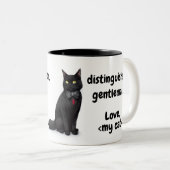 Grappig Beste kat mam Quote Black Cat gepersonalis Tweekleurige Koffiemok (Voorkant rechts)