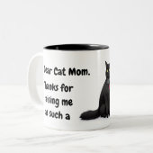 Grappig Beste kat mam Quote Black Cat gepersonalis Tweekleurige Koffiemok (Voorkant links)