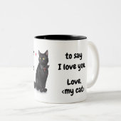 Grappig Beste kat mam Quote Black Cat gepersonalis Tweekleurige Koffiemok (Voorkant rechts)