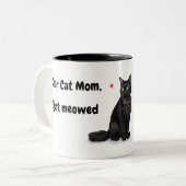 Grappig Beste kat mam Quote Black Cat gepersonalis Tweekleurige Koffiemok (Voorkant links)