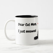 Grappig Beste kat mam Quote Black Cat gepersonalis Tweekleurige Koffiemok (Links)