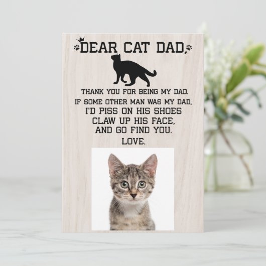 Grappig Beste Kat Papa foto collage Vaderdag Than Bedankkaart (Staand voorkant)