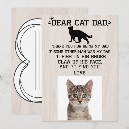 Grappig Beste Kat Papa foto collage Vaderdag Than Bedankkaart (Voorkant / Achterkant)