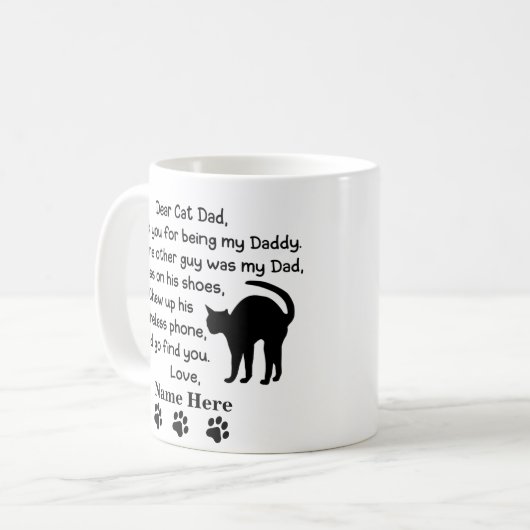 Grappig Beste kat papa met aangepaste naam Coffee  Koffiemok (Voorkant links)