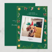 Grappig Beste Kerstman Leuke Lijst Hond Foto Kerst Feestdagenkaart (Voorkant / Achterkant)