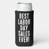 Grappig "Beste Labour Day Sales Ooit." Zwart & Wit Seltzer Blikjeskoeler (Seltzer Achterkant)