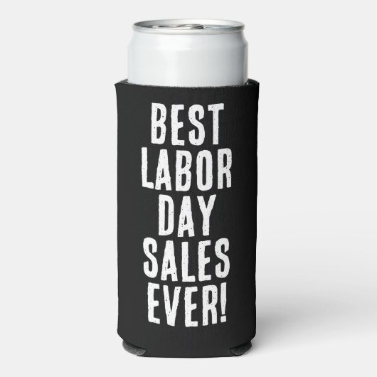 Grappig "Beste Labour Day Sales Ooit." Zwart & Wit Seltzer Blikjeskoeler (Seltzer Achterkant)