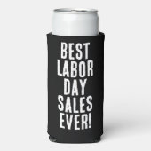 Grappig "Beste Labour Day Sales Ooit." Zwart & Wit Seltzer Blikjeskoeler (Seltzer Voorkant)