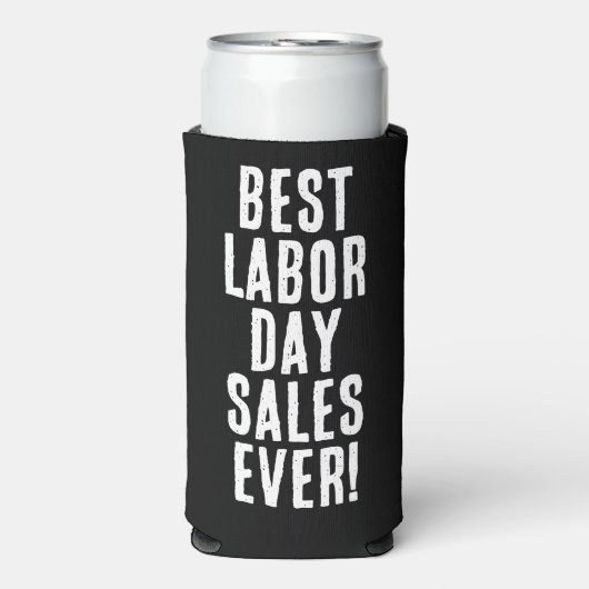 Grappig "Beste Labour Day Sales Ooit." Zwart & Wit Seltzer Blikjeskoeler (Seltzer Voorkant)