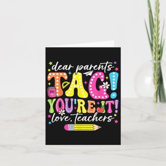 Grappig Beste Ouders Label YourIt Love Docenten Kaart (Voorkant)
