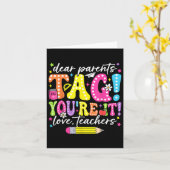 Grappig Beste Ouders Label YourIt Love Docenten Kaart (Gele Bloem)