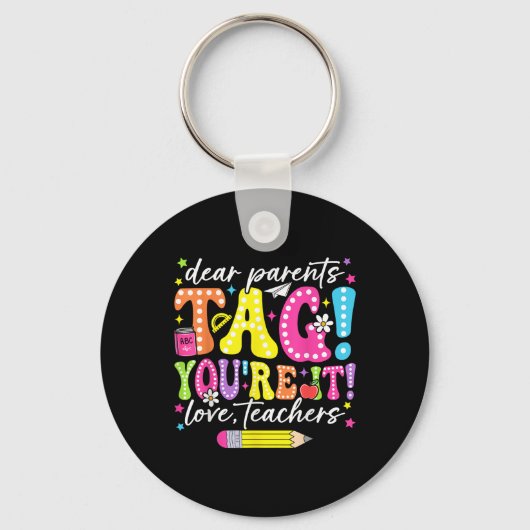 Grappig Beste Ouders Label YourIt Love Docenten Sleutelhanger (Voorkant)