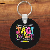Grappig Beste Ouders Label YourIt Love Docenten Sleutelhanger (Voorkant)