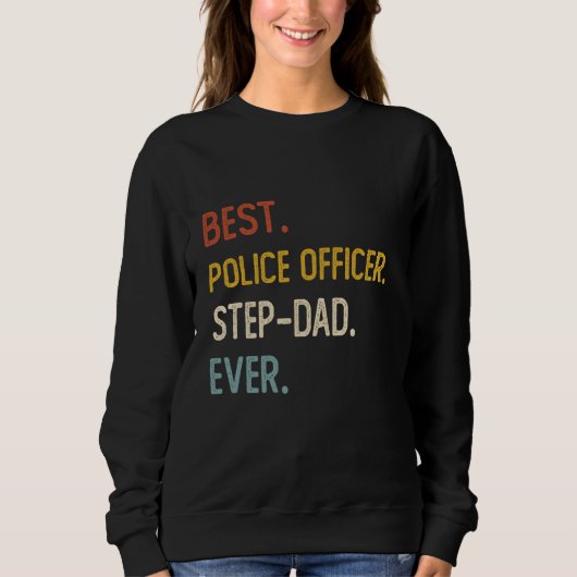 Grappig Beste Politieagent Step-Dad Ooit Shirt Dik (Voorkant)