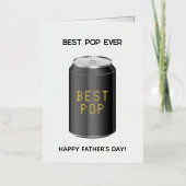 Grappig Beste Pop Soda Pun Folie Vaderdag Kaart (Voorkant)