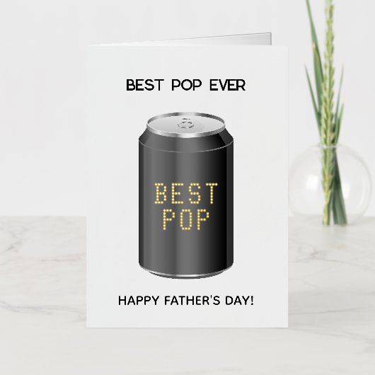 Grappig Beste Pop Soda Pun Folie Vaderdag Kaart (Voorkant)
