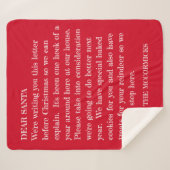 Grappig Beste Santa Letter Red Familie, gepersonal Sherpa Deken (Voorkant (horizontaal))