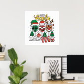 Grappig Beste Santa wijn Poster (Thuiskantoor)