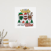 Grappig Beste Santa wijn Poster (Keuken)