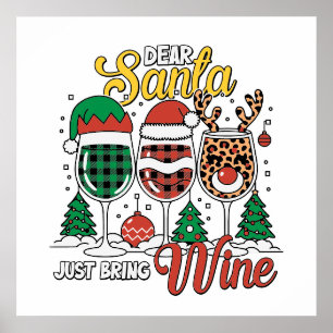 Grappig Beste Santa wijn Poster