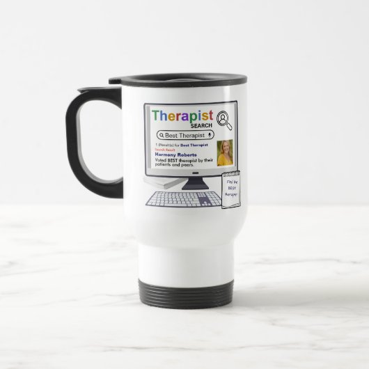 Grappig Beste Therapeut Zoekresultaat met Foto Reisbeker (Links)