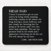 Grappig, beste vader brief van dochter Gepersonali Muismat (Voorkant)