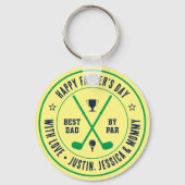 Grappig beste vader op maat Golf Club Logo Sleutelhanger (Voorkant)