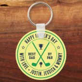 Grappig beste vader op maat Golf Club Logo Sleutelhanger (Voorkant)