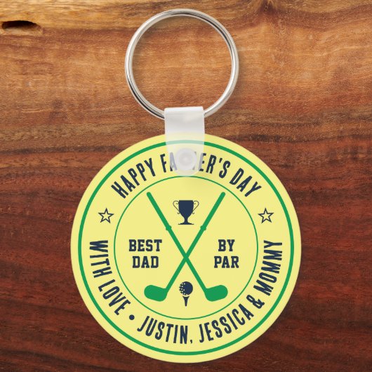 Grappig beste vader op maat Golf Club Logo Sleutelhanger (Voorkant)