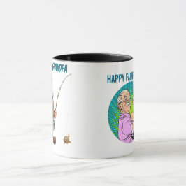 Grappig Beste Vissen Opa Cartoon Karakter Cadeau Mok