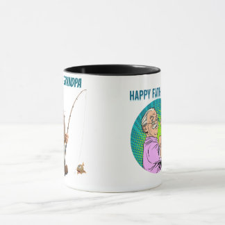 Grappig Beste Vissen Opa Cartoon Karakter Cadeau Mok