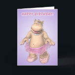 Grappig Beste Vriend Verjaardag Kaart<br><div class="desc">Dit is een goede voor je beste vriendin dat je al jaren kent. Zeg Happy Birthday met deze gedenkwaardige en schattige Toon hippo kaart. Inside tekst is aanpasbaar! Origineel © Marianne Gilliand 3d artwork.</div>