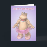 Grappig Beste Vriend Verjaardag Kaart<br><div class="desc">Dit is een goede voor je beste vriendin dat je al jaren kent. Zeg Happy Birthday met deze gedenkwaardige en schattige Toon hippo kaart. Inside tekst is aanpasbaar! Origineel © Marianne Gilliand 3d artwork.</div>