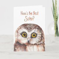 Grappig beste zuster? Birthday Wise Owl Humor
