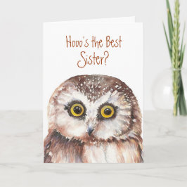 Grappig beste zuster? Birthday Wise Owl Humor Kaart