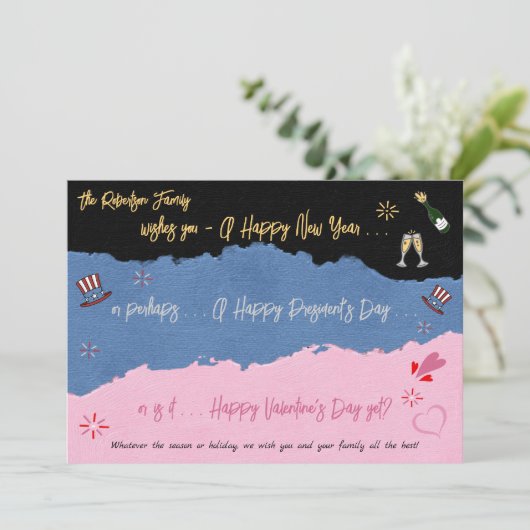 Grappig Beter Laat dan Nooit Vakantie Kaart (Staand voorkant)