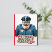 grappig beterschap Officier Briefkaart (Staand voorkant)