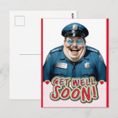 grappig beterschap Officier Briefkaart (Voorkant / Achterkant)