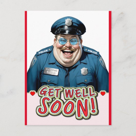 grappig beterschap Officier Briefkaart (Voorkant)