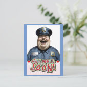 grappig beterschap Officier Briefkaart (Staand voorkant)